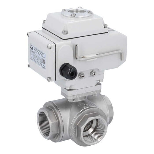 END Armaturen GD311427-LE054100, Kugelhahn-GD, 11/2", mit Antrieb LE05 Edelst./PTFE-FKM, L-Bohrung, 230VAC,Laufzeit 20sek