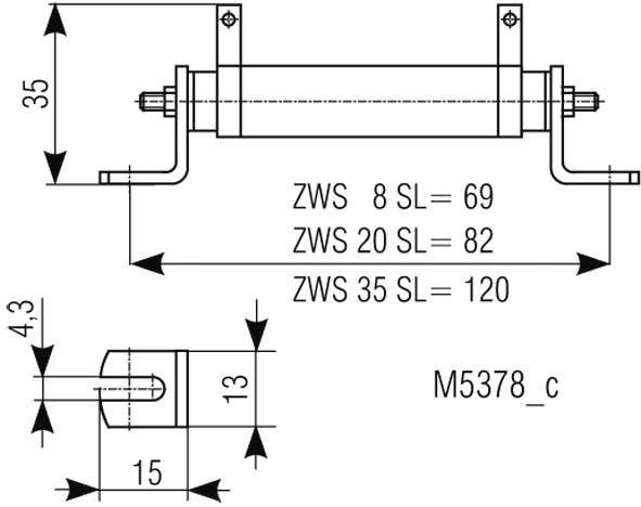 Dold ZWS 20SL 1.5K-OHM 20W DC127V, Series Resistor, sku: 0012079