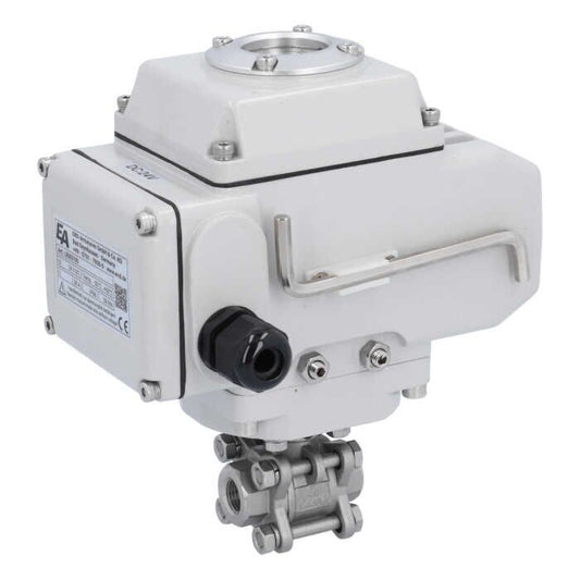 END Armaturen MA310021-LE054100, Kugelhahn-MA, 1/4"-Innengewinde, mit Antrieb-LE05 Edelstahl/PTFE-FKM, 230V AC, Laufzeit ca. 20sek.