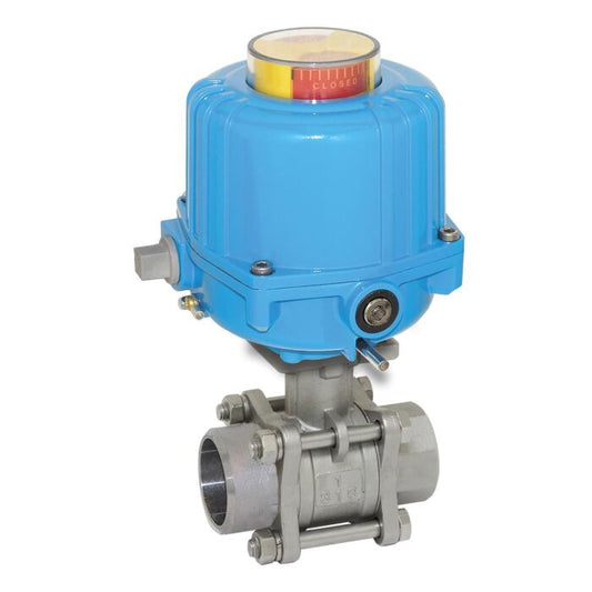 END Armaturen MA310063-NE032100, Kugelhahn-MA, DN20-Anschweißende, mit Antrieb-NE03 Edelstahl/PTFE-FKM, 24V DC,Laufzeit 12sek