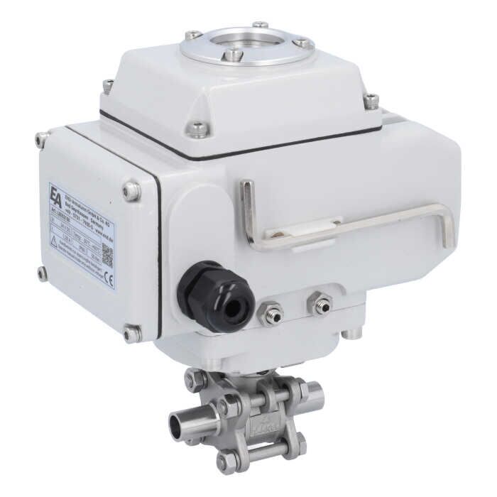 END Armaturen MA311061/M-LE052100, Kugelhahn-MA, DN10-Anschweißende, mit Antrieb-LE05 Edelstahl/PTFE-FKM, 24V DC, Laufzeit ca. 20sek.