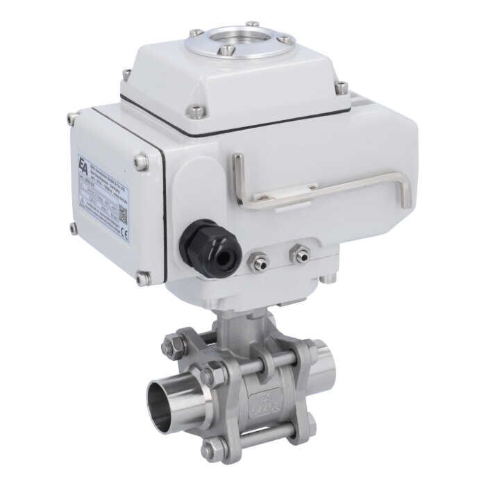 END Armaturen MA311064/M-LE052100, Kugelhahn-MA, DN25-Anschweißende, mit Antrieb-LE05 Edelstahl/PTFE-FKM, 24V DC, Laufzeit ca. 20sek.