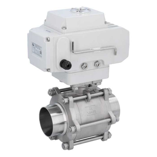 END Armaturen MA311069/M-LE152100, Kugelhahn-MA, DN80-Anschweißende, mit Antrieb-LE15 Edelstahl/PTFE-FKM, 24V DC, Laufzeit ca. 40sek.