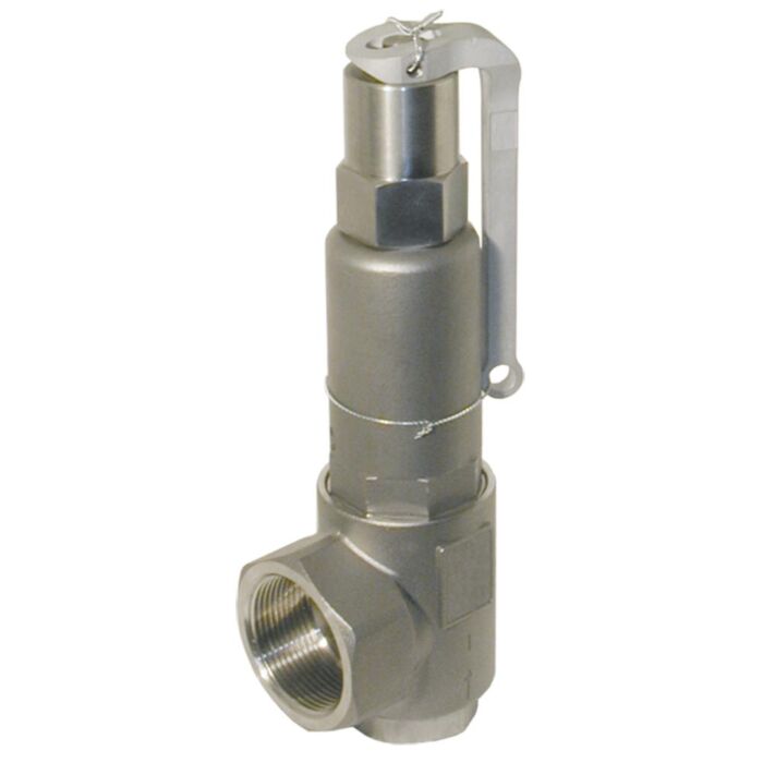 END Armaturen SV310026/L, Sicherheitsventil, Eingang 11/4"-Ausgang 2" Edelstahl/PTFE, mit Lüftehebel