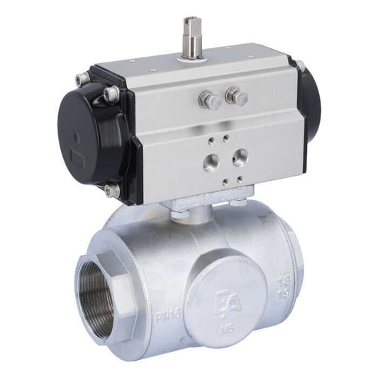 END Armaturen TN111428-OD620652, Kugelhahn-TN, 2", mit Antrieb-OD, DW65 Ms./PTFE-FKM, L-Bohrung, doppeltwirkend