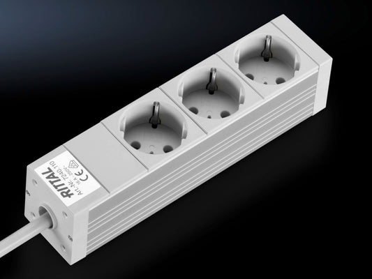 Rittal DK 7240.110, Socket strip in an aluminium duct