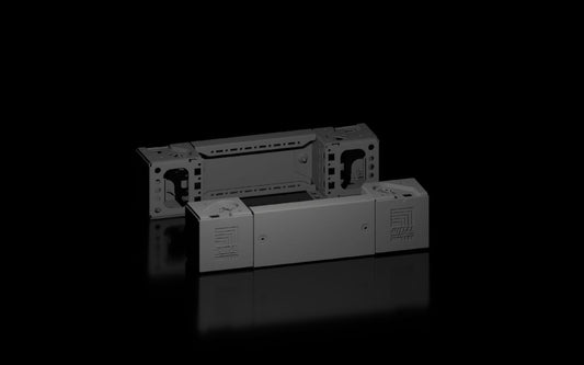 Rittal VX 8660.001, Base/plinth corner pieces with base/plinth trim panels, front and rear for base/plinth system VX, sheet steel