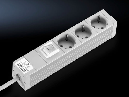 Rittal DK 7240.120, Socket strip in an aluminium duct