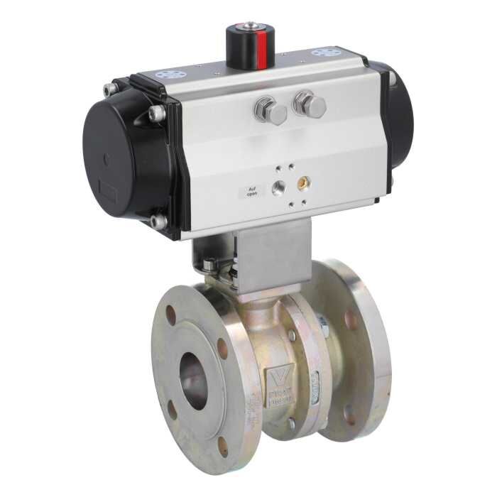 END Armaturen VS411010-OE621402, Kugelhahn-VS, DN100, mit Antrieb-OE, EW140 GS-C25/PTFE-FKM-Graphit, federrückstellend