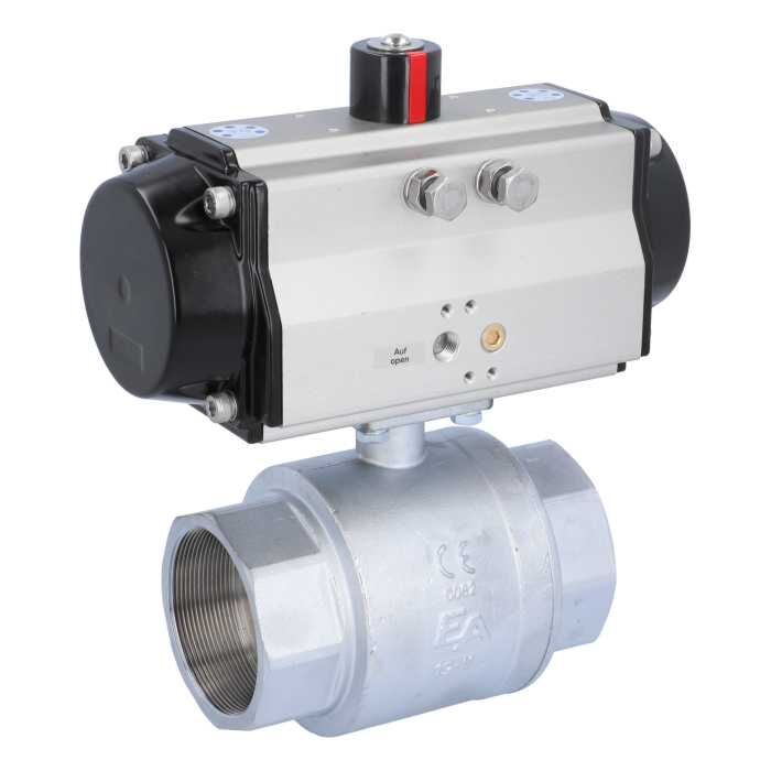 END Armaturen VU31-OE125, Kugelhahn VU 4", mit Antrieb OE125 Messing/PTFE-FKM, federrückstellend