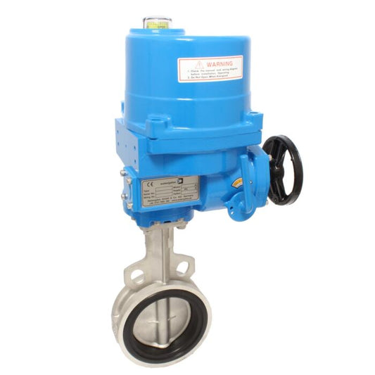 END Armaturen WA334010-NE094100, Absperrklappe-WA, DN100, mit Antrieb NE09 Edelst./Edelst./EPDM, 230V 50Hz, Laufzeit 17sek.