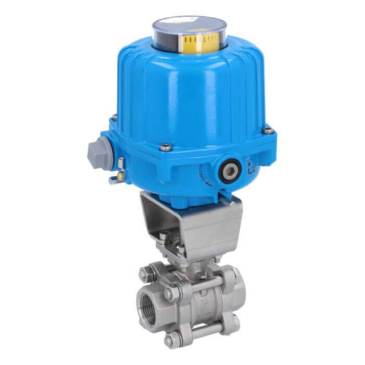 END Armaturen ZA310024/HT-NE032100, Kugelhahn-ZA/HT, 3/4"-Innengew., mit Antrieb-NE03 Edelstahl/PTFE-FKM, 24V DC,Laufzeit 12sek