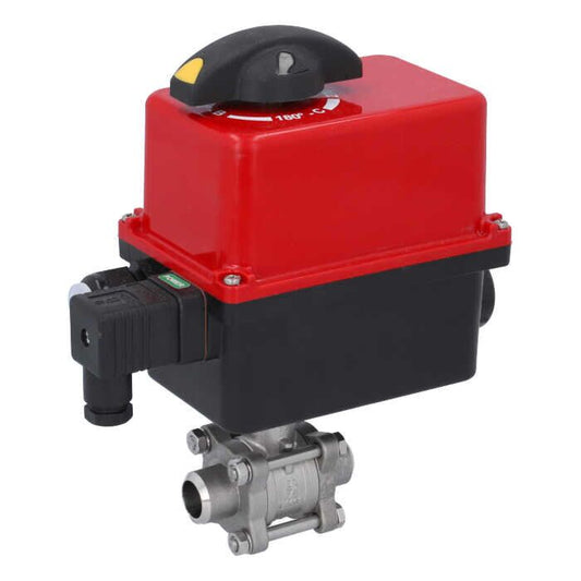 END Armaturen ZA310062-RT201210, Kugelhahn-ZA, DN15-Anschweißende, mit Antrieb-RT20 Edelstahl/PTFE-FKM, 24V AC/DC, Laufzeit 7..12 sek.