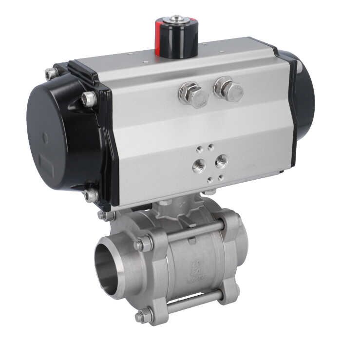 END Armaturen ZA310067/HT-OE621102, Kugelhahn-ZA/HT, DN50-Anschweiß., m. Antrieb OE110 Edelstahl/PTFE-FKM, federrückstellend