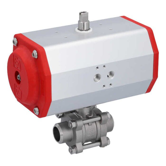 END Armaturen ZA310364-EE620852/AX, Kugelhahn-ZA, DN25, mit Antrieb-EE, EW85, AX Ed/PTFE-FKM, hohlraumarm, federrückstellend