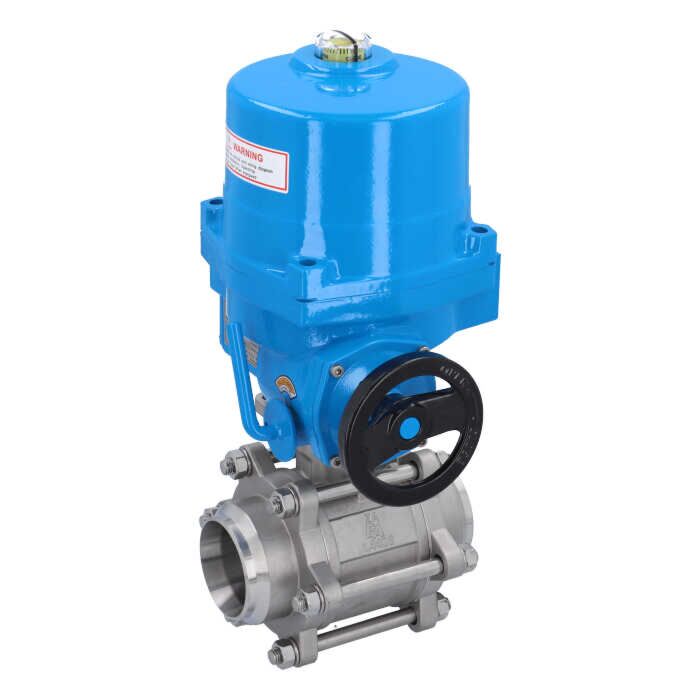 END Armaturen ZA310368-NE094100, Kugelhahn-ZA, DN65-Anschweißende, mit Antrieb-NE09 Ed./PTFE-FKM, 230V 50Hz, Laufzeit 17sek.