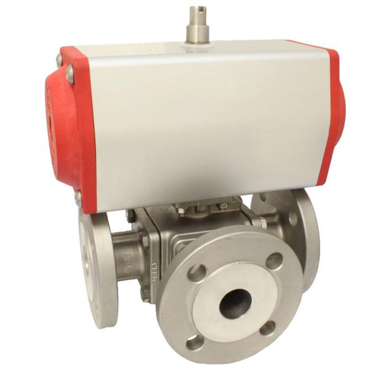 END Armaturen ZD311507-ED620852/AX, Kugelhahn-ZD, DN50, mit Antrieb-ED, DW85, AX Ed1.4408/PTFE-FKM, T-Bohrung, doppeltwirkend