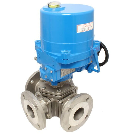 END Armaturen ZD311510-NE384100, Kugelhahn-ZD, DN100, mit Antrieb NE38 Ed./PTFE, T-Bohrung, 230V 50Hz,Laufz.24s