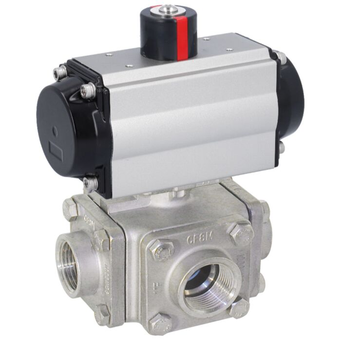 END Armaturen ZD311526-OE620952, Kugelhahn-ZD, 11/4", mit Antrieb-OE, EW95 Ed. 1.4408/PTFE-FKM, T-Bohrung, federrückstellend