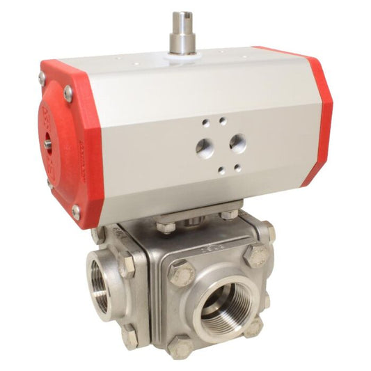 END Armaturen ZD311527-ED620852/AX, Kugelhahn-ZD, 11/2", mit Antrieb-ED, DW85, AX Ed1.4408/PTFE-FKM, T-Bohrung, doppeltwirkend