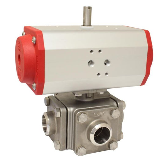 END Armaturen ZD311567-ED620852, Kugelhahn-ZD, DN50, m. Antrieb-ED, DW85 Ed1.4408/PTFE-FKM,T-Bohrung,doppeltwirk.